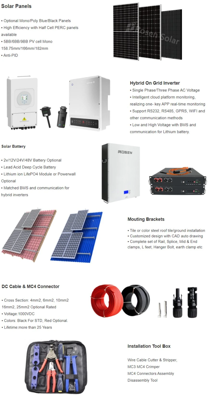 off-Grid Solar System 20kw Cost Effective Rooftop Solar Power System