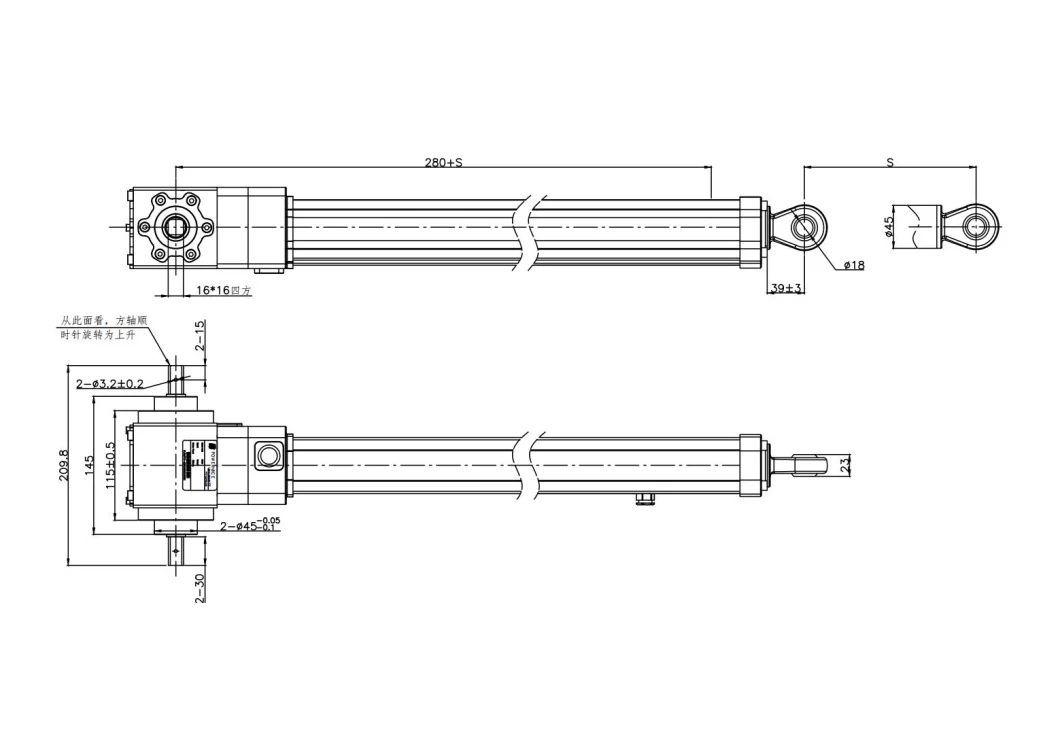 Solar Linear Actuator Multipoint Mechanical Linkage with Maximum Load 40000n