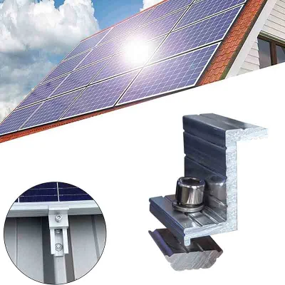  지붕 패널 시스템에 설치된 밸러스트 타일.  도매, PV 장착, 간이 차고 홀더, 옥상 에너지, 주택 기둥, 태양광 장착 시스템